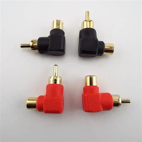 Rca Male To Female Right Angle Connector Plug Adapters Mf 90 Degree Audio Adapter Gold Plated