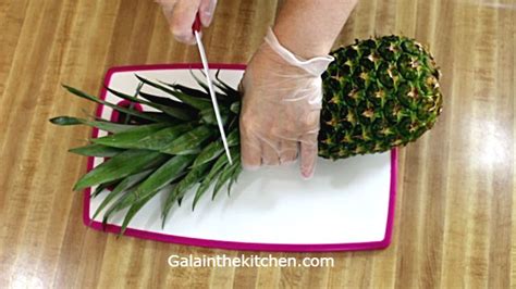 How To Make Easy Flower from Pineapple Crown – Gala in the kitchen