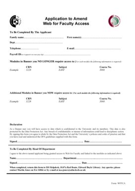 Fillable Online Amend Student Services Online Access Application Form