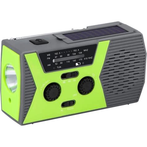 Radio Solaire Portable Main Manivelle Self Powered Am Fm Noaa Radio