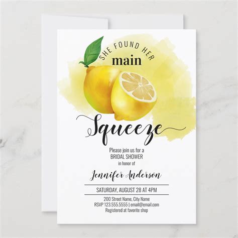 She Found Her Main Squeeze Bridal Shower Invitation Zazzle