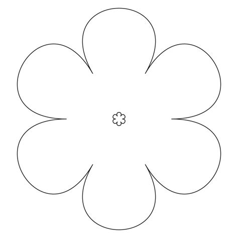 Illustration Of A Flower With Six Petals In Black On A White Background