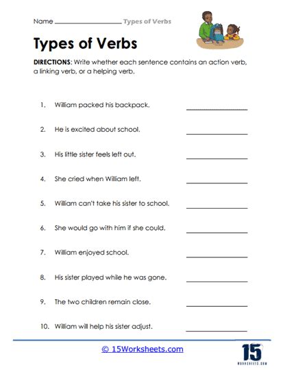 Types Of Verbs Worksheets 15 Worksheets Library