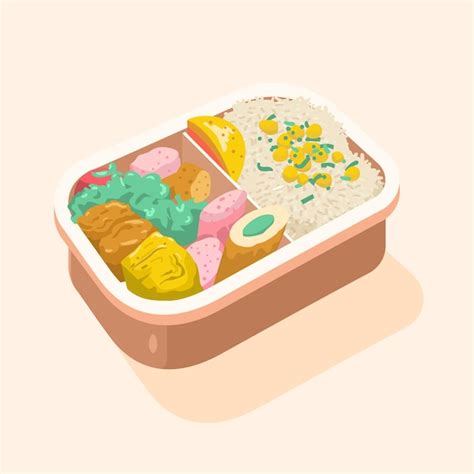 Ilustra O Da Caixa De Bento Desenhada M O Vetor Premium