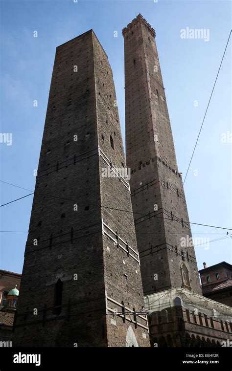 The Two Towers Bologna Italy Le Due Torri Are The Symbol Of Stock
