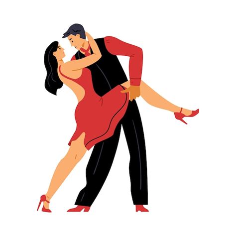 Premium Vector Couple Of Dancers Dancing Salsa Or Tango Flat Vector