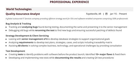 Qa Analyst Resume The Complete Guide With Section Wise Examples