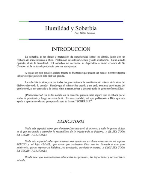 Humildad y Soberbia Ministerio Palabra de Reconciliación