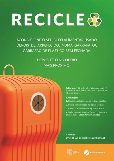 Reciclagem de óleo alimentar usado Praia Ambiente