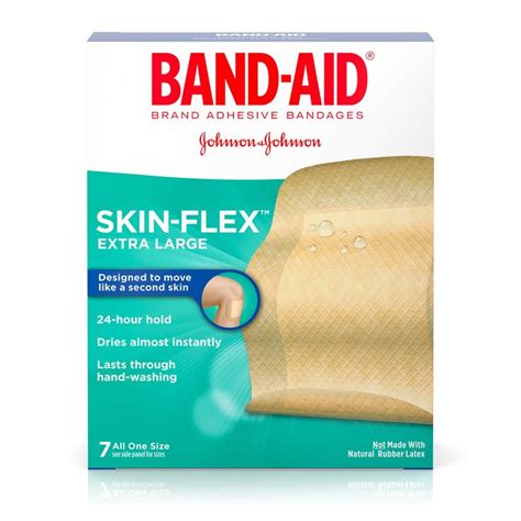 Band Aid Brand Skin Flex Adhesive Bandages Extra Large 7 Count Per