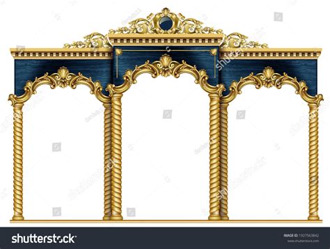 Golden Luxury Classic Arch Columns Portal Stock Vector Royalty Free