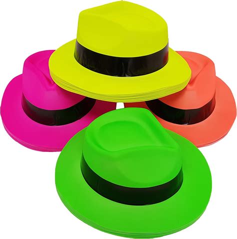 Playscene Inc Gangster Fedora O Safari Sombreros De Fiesta De Pl Stico