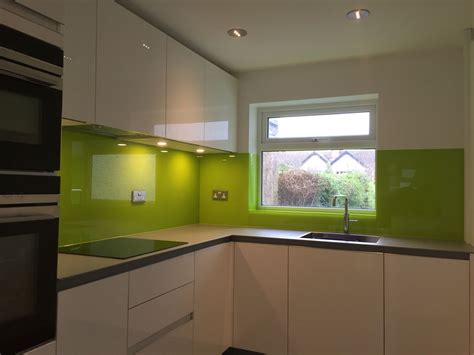 Lime Green Splashbacks White Kitchen Metro Tiles Grey Gloss Kitchen