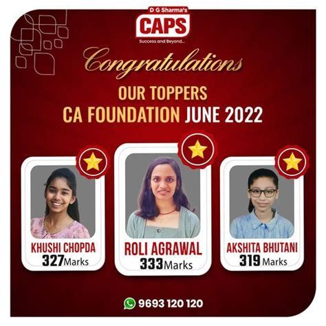 Ca Foundation Topper At Caps Nagpur School Results Foundation Coaching