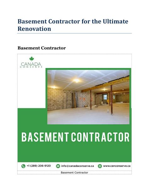 Ppt Basement Contractor For The Ultimate Renovation Powerpoint