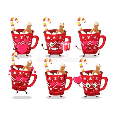 Hot Chocolate With Gingerbread Cartoon Character With Love Cute