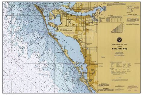 Sarasota Bay Map 1996 Nautical Chart Print Etsy