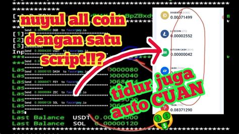 Nuyul All Coin Dengan Satu Script Wd Instan Ke Faucetpay Auto Cuan