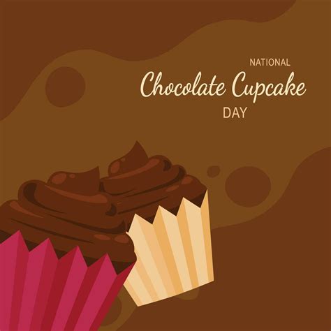 National Chocolate Cupcake Day Background 29112390 Vector Art At Vecteezy