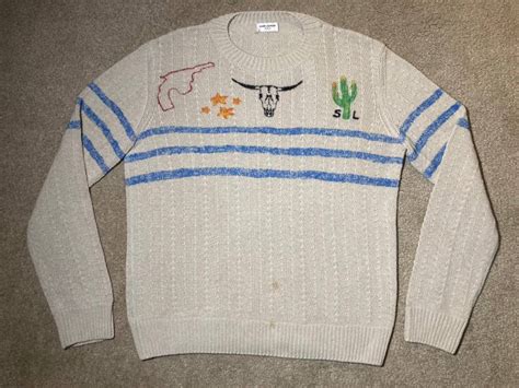 Saint Laurent Paris Saint Laurent Paris Wild West Sweater Tan Cactus