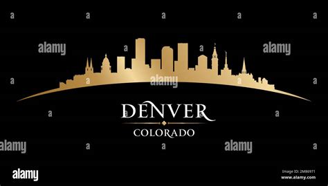 Denver Colorado City Skyline Vector Silhouette Stock Vector Image Art