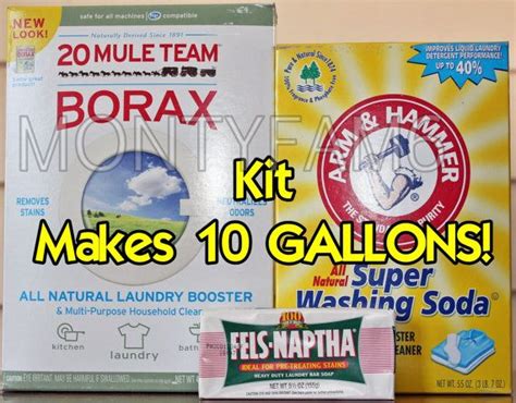 10 Gal Kit Fels Naptha Washing Soda Borax Homemade Laundry Etsy