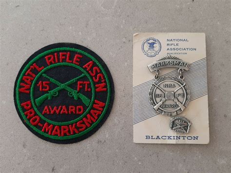 Lot Nra Pro Marksman Patch Marksman Award Badge Andlapel Pin Vintage Ebay