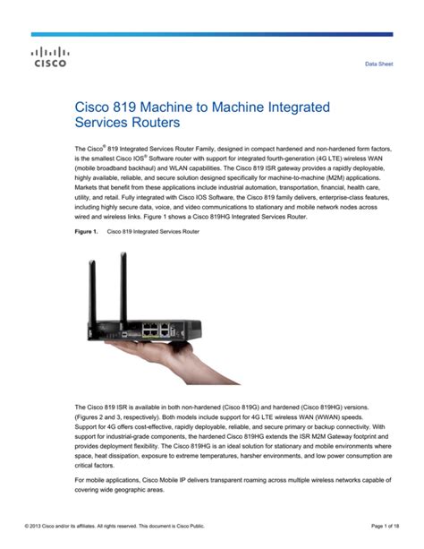 Cisco 819 Machine To Machine Integrated Services Routers