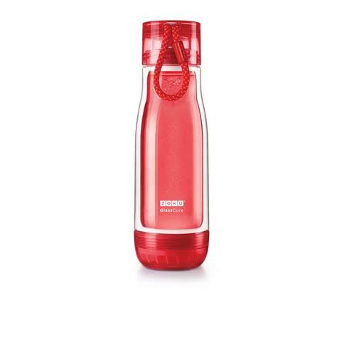 Zoku Everyday Glass Core Bottle 16oz Red