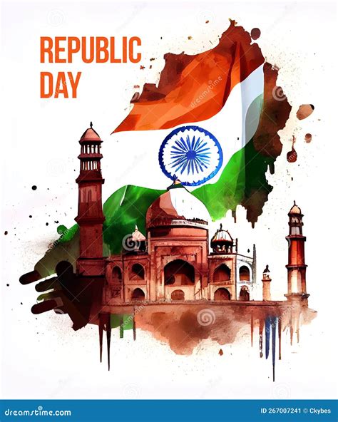 Happy Republic Day India Greetings Generative Ai Stock Illustration