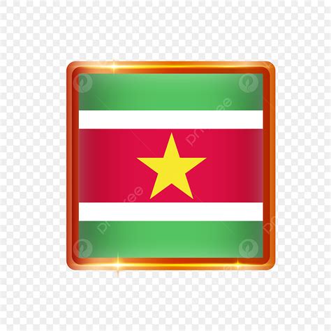 Suriname Clipart Hd Png Suriname Flag With Rectangle Shape In Gold