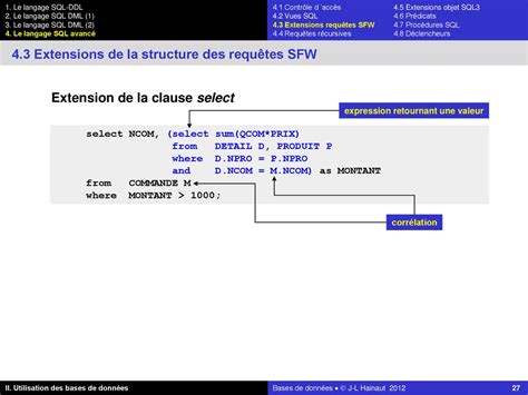 4 Le Langage Sql Avance 1re Partie Ppt Télécharger