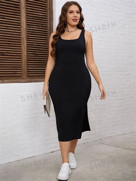 Shein Essnce Plus Split Thigh Tank Dress Shein Usa