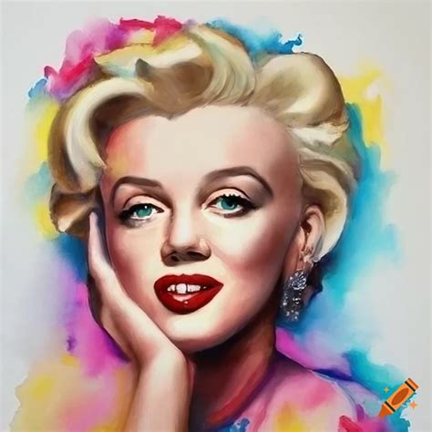 Realistic Portrait Of Marilyn Monroe In Pastel Colors