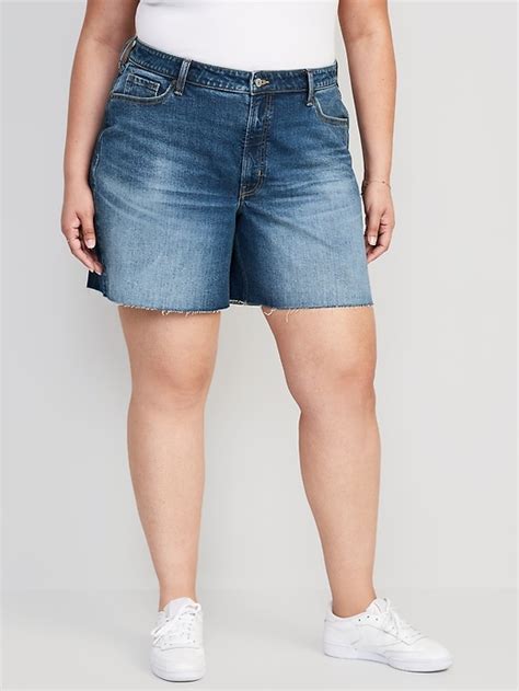 Short Og Droit Profil Coup Taille Haute En Denim Pour Femme