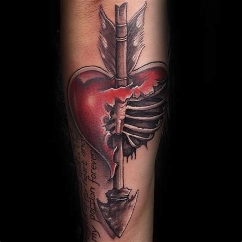 40 Broken Heart Tattoo Designs For Men Split Ink Ideas