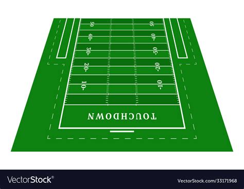 Perspective green american football half field Vector Image