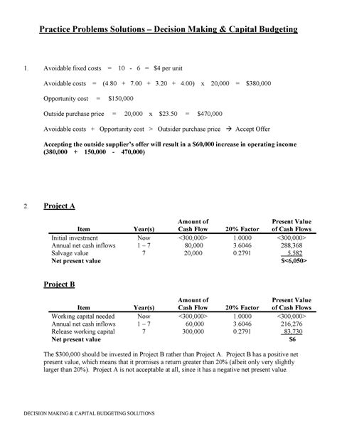 Capital Budgeting Lecture Notes 3 DECISION MAKING CAPITAL