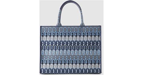 Furla Opportunity Woven Logo Tote Bag In Toni Blu Denim Tde In Blue Lyst