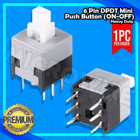 Pin Dpdt Mini Push Button Heavy Duty On Off Lazada Ph