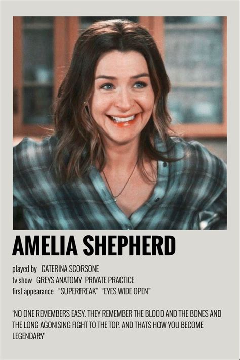 Polaroid Character Posters Amelia Shepherd Grey Anatomy Quotes