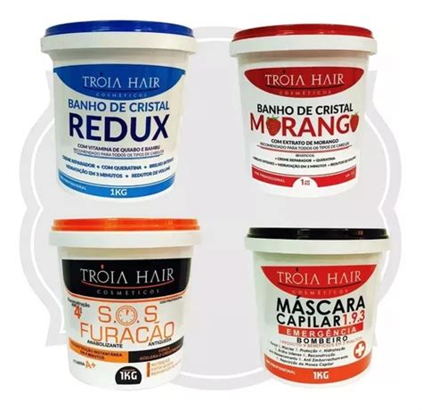 Combo Troia Hair 4 Hidratações 4x1kg Frete Gratis Parcelamento Sem Juros