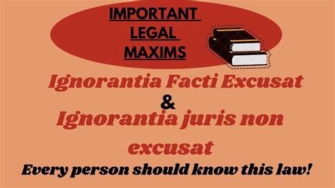 Ignorantia Juris Non Excusat Ignorance Of Law Can Not Be Excused