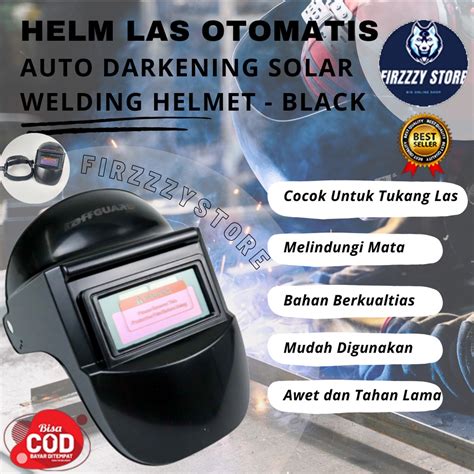 Jual Helm Las Otomatis Auto Darkening Solar Welding Helmet Black