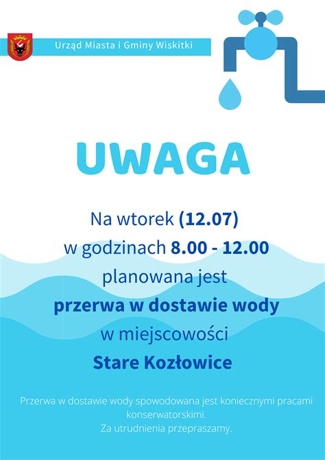 Przerwa w dostawie wody w Starych Kozłowicach Urząd Miasta i Gminy