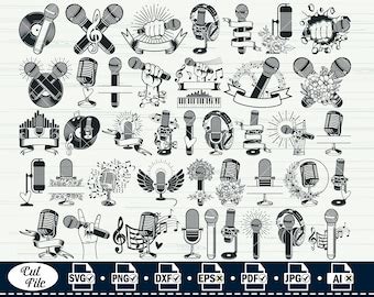 Microphone 3 SVG Microphone Clipart Microphone Files For Cricut