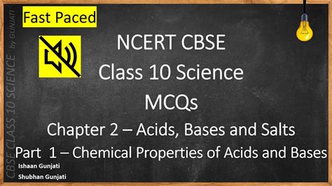 NCERT CBSE Class 10 Science Chapter 2 Part 1 Acids Bases And Salts