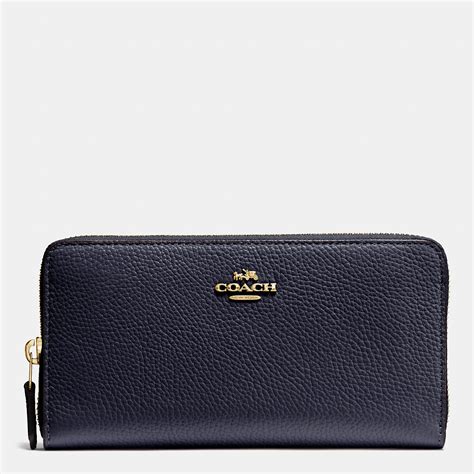 Coach Signature Leather Zip Wallet Iucn Water