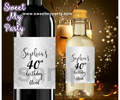 40 And Fabulous Printable Birthday Wine Label 40th Birthday Instant Download Pdf Paper And Party