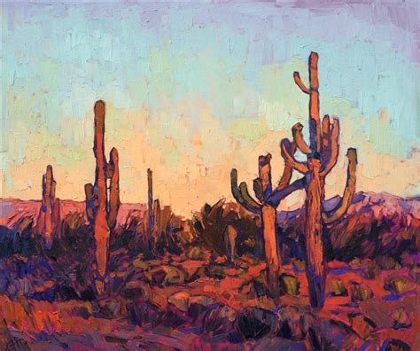 Saguaro Color Contemporary Impressionism Paintings By Erin Hanson